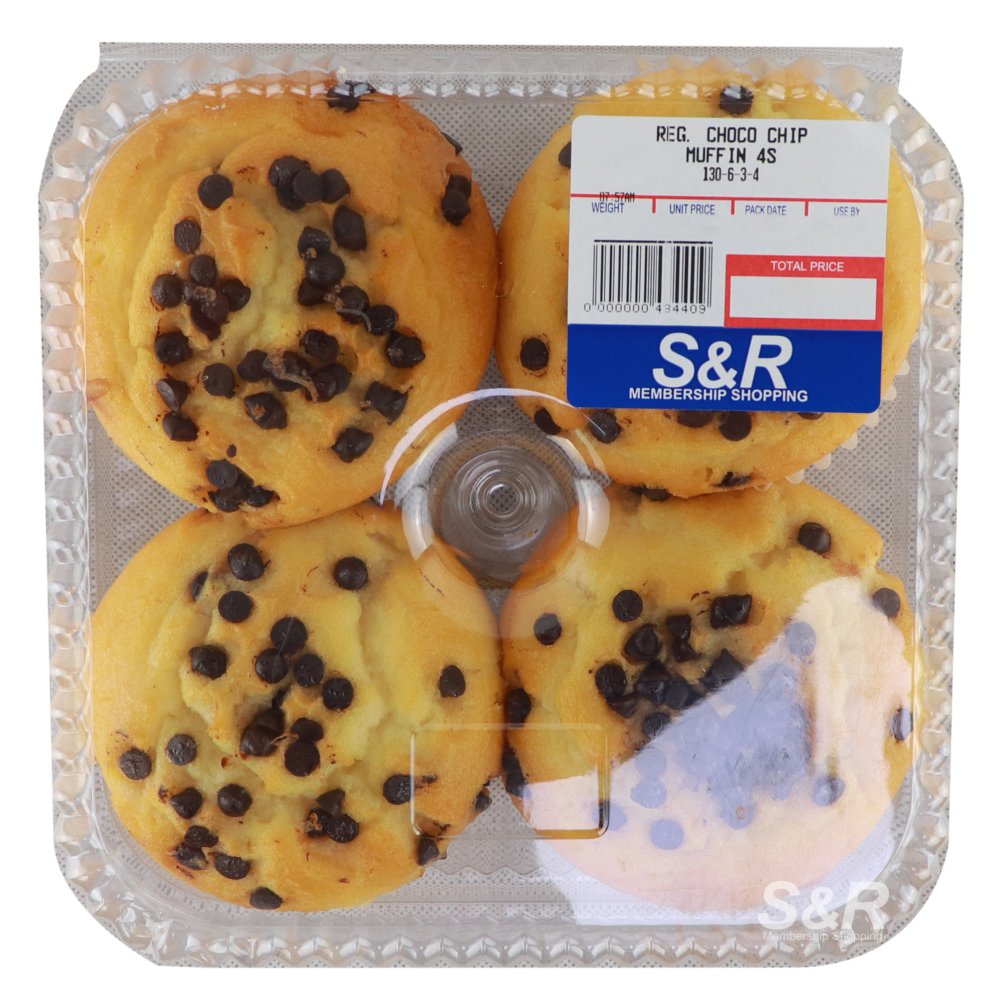 S&R Regular Chocolate Chips Muffins 4pcs